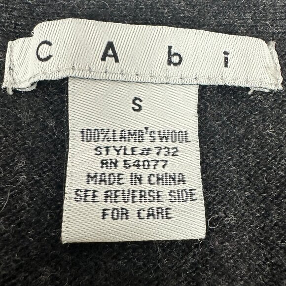 Cabi Argyle Print Black Wool Sleeveless Sweater Vest Size Small 100% Lambswool - Picture 3 of 4